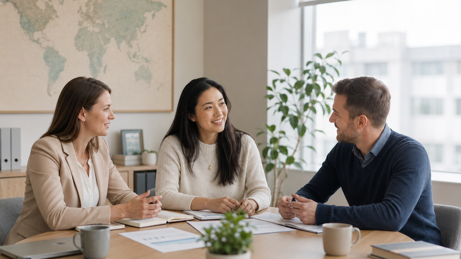 People working together around a table